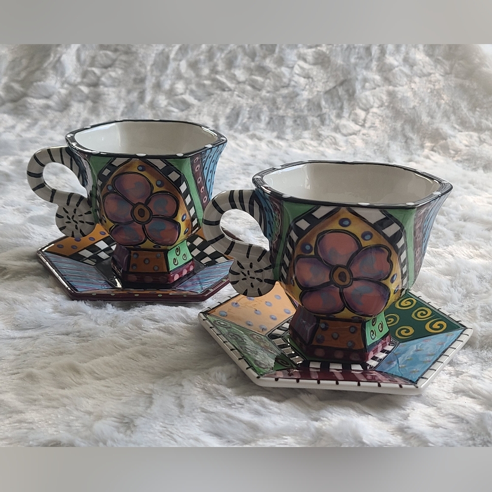 Studio Designworks - Set of 2 Tea Cups With Saucers